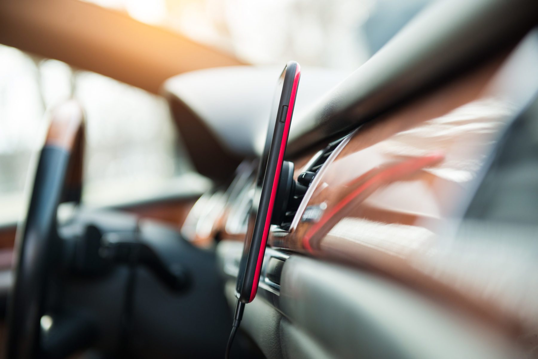 cellphone on car mount