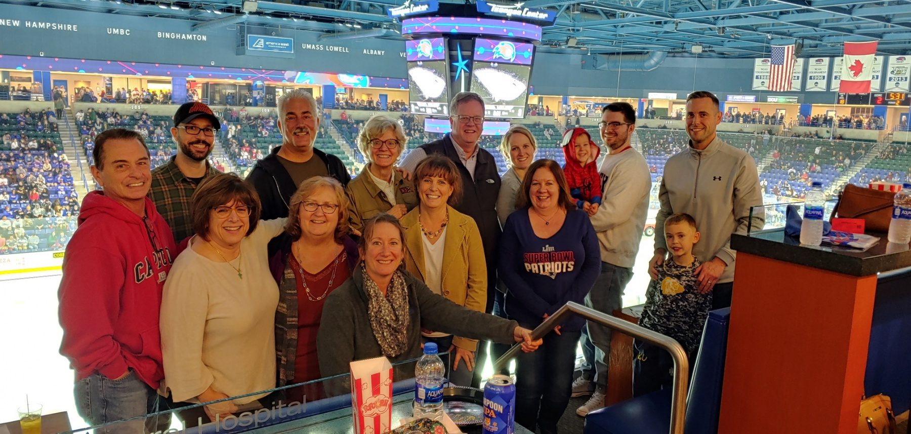Employees and Families at UMASS Lowell Hockey Game