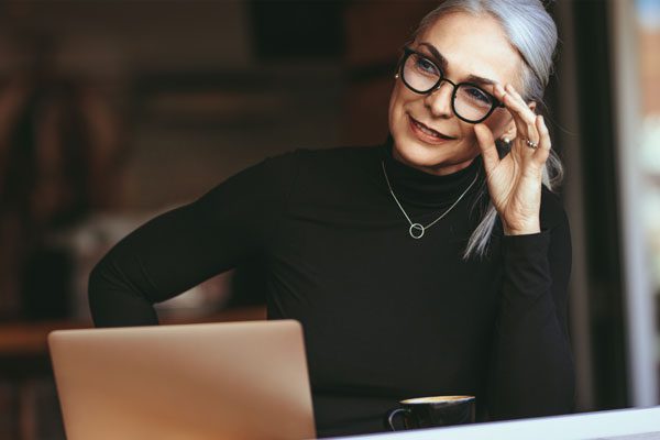 Photo of a businesswoman at her laptop